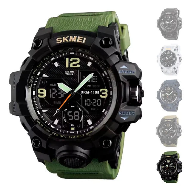 Reloj Digital Deporte Militar Hombre Led Original Skmei 1155