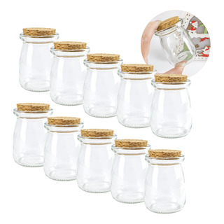 10 Potes Vidro Com Tampa Rolha Cortiça Para Temperos E Velas 10 Potes Vidro Com Tampa Rolha Cortiça Para Temperos E Velas