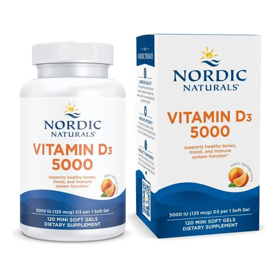 Suplemento de vitamina D3 5000 de Nordic Naturals, 120 cápsulas de gel