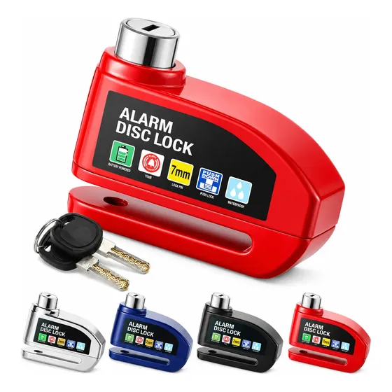 Trava Cadeado De Freio Disco Com Alarme Sonoro Para Moto — foto 2