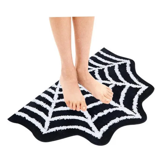Tapete De Banho De Halloween Com Teia De Aranha