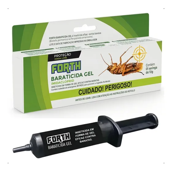 Mata Barata Baraticida Gel Forth - Seringa 10g - C/ Trava De Segurança