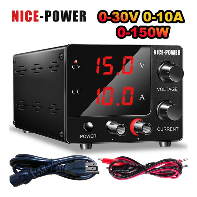 Nice-power® 0-30v 0-10a 150W Fuente De Alimentación Regulable Laboratorio