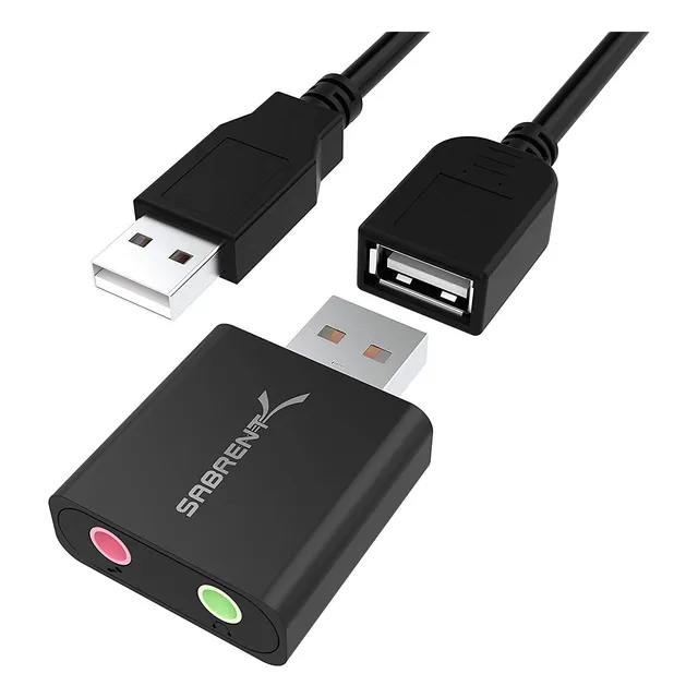 Sabrent Adaptador De Sonido Estéreo Externo Usb De Aluminio