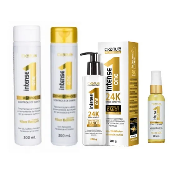 Kit Shampoo Condicionador Leavein Oleo Light Intense One 24k