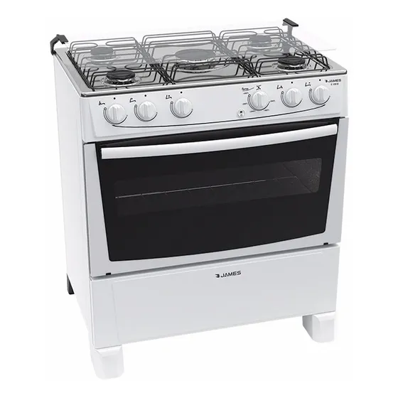 Cocina James 5 Hornalla S/g C 150 Blca Enc Elec Total Albion