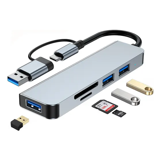 Adaptador Hub Gadnic Usb Tipo C 3.0 2.0 Tarjeta Sd/tf Multiplicador