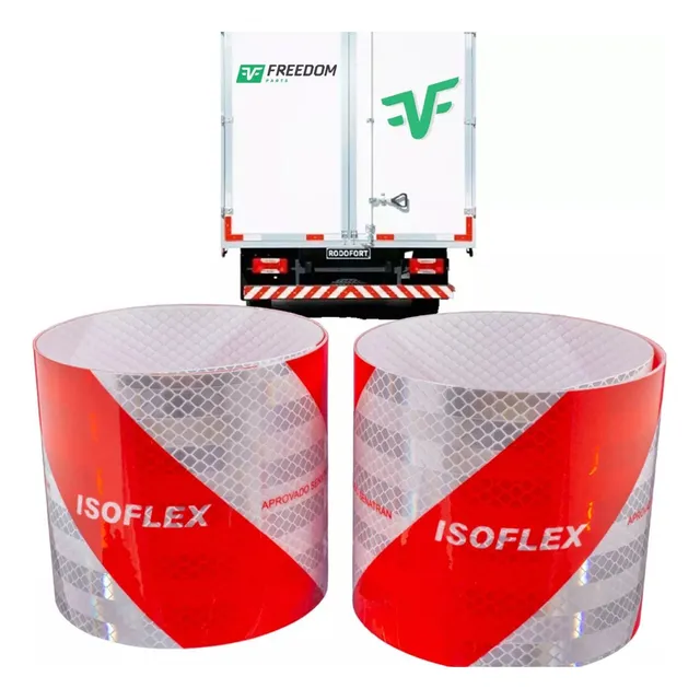 Kit 2 Faixa Refletiva Parachoque Caminhão Van Carreta 240cm