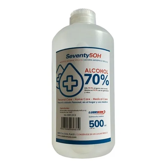 Alcohol Etilico Al 70% Antiséptico 500ml Seventy 50h