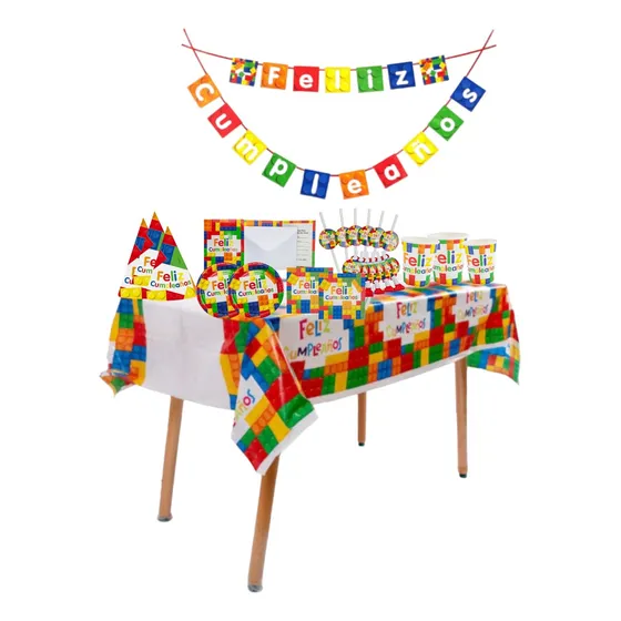 Cotillón Temática Lego Para Cumpleaños 12 Personas 