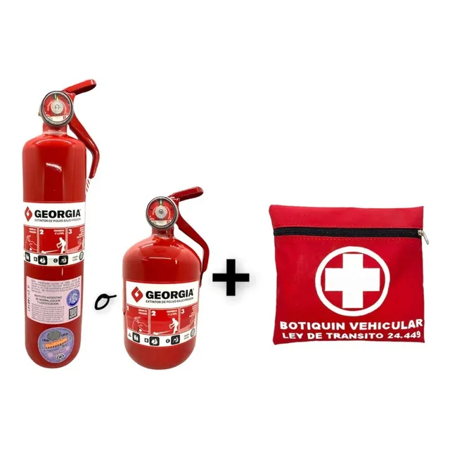 Botiquín Vehicular + Matafuego Georgia 1kg Auto Vtv Segurida
