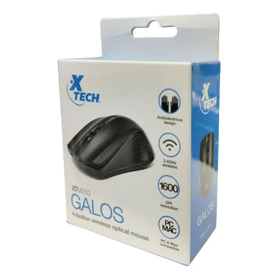 Mouse Xtech Xtm-310 Inalámbrico 4 Botones Negro