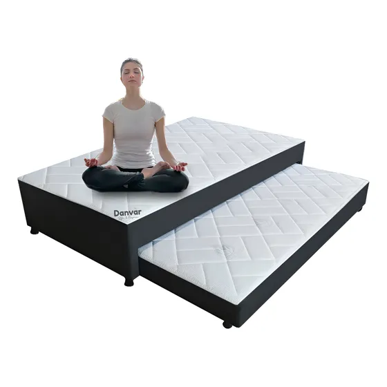 Base Cama Tarima Con Auxiliar Colchonetas Incorporad 120x190
