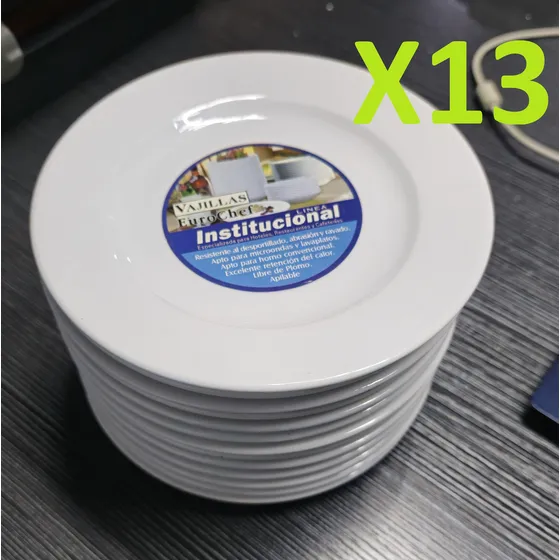 Plato De Ceramica 7 Pulgadas Eurochef Pack 13unds / Ref25