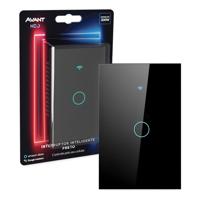Interruptor Inteligente Touch Wifi Preto Avant Neo Interruptor Inteligente Touch Wifi Preto Avant Neo