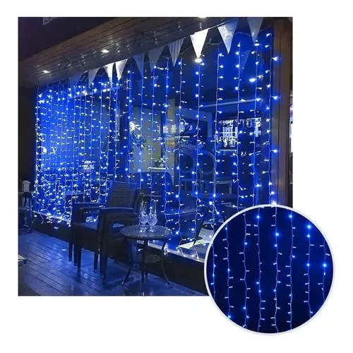 Cascada Luz Led Sube Y Baja 6x2 Metros Azul 600 Luces 2018