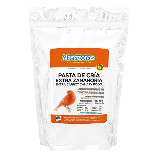 Kit 12 Pasta De Cría Extra Zanahoria Pro 1kg Aves Alamazonas
