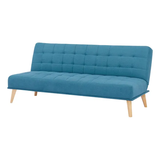 Sofácama Futón Sillón Sala Reclinable Colchonado Queen Azul 