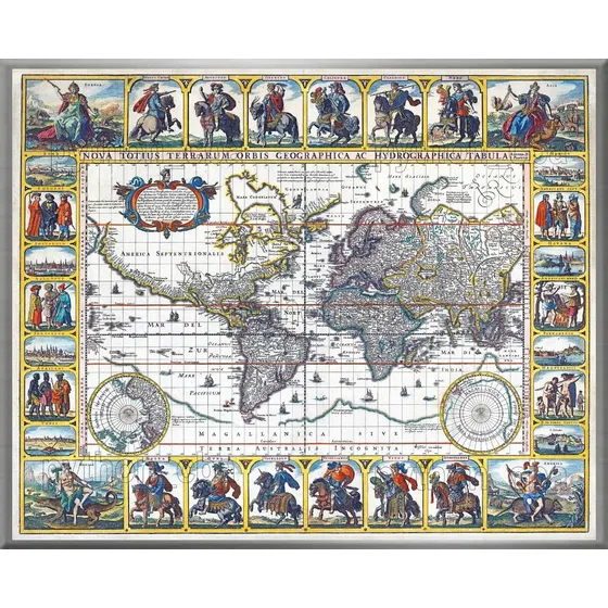 Cuadro Mapa Planisferio Nova Totius Orbis Año 1652