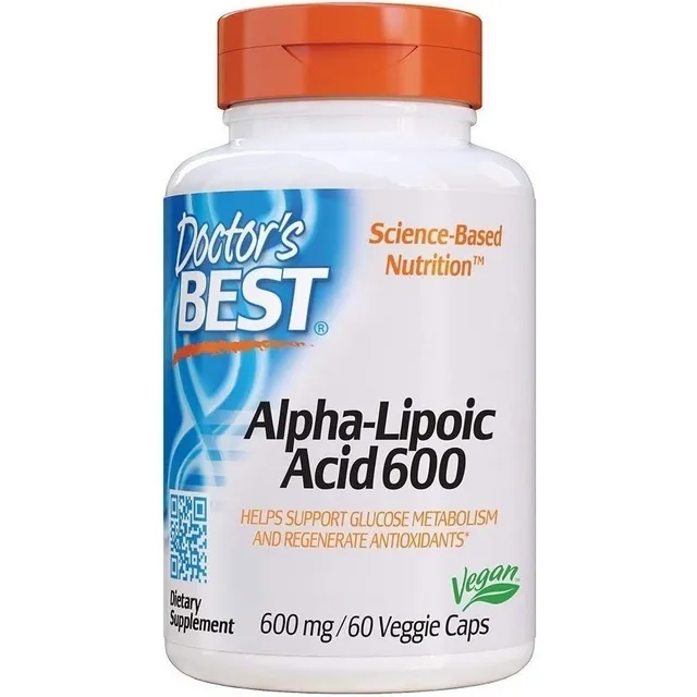 Doctor's Best Ácido alfa-lipoico 600 con 60 cápsulas vegetales de 600 mg