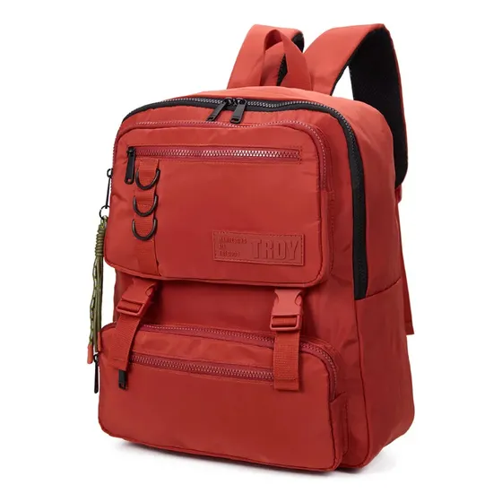 Mochila Portanotebook Bolsillos Frontales Llavero Viaje Moda