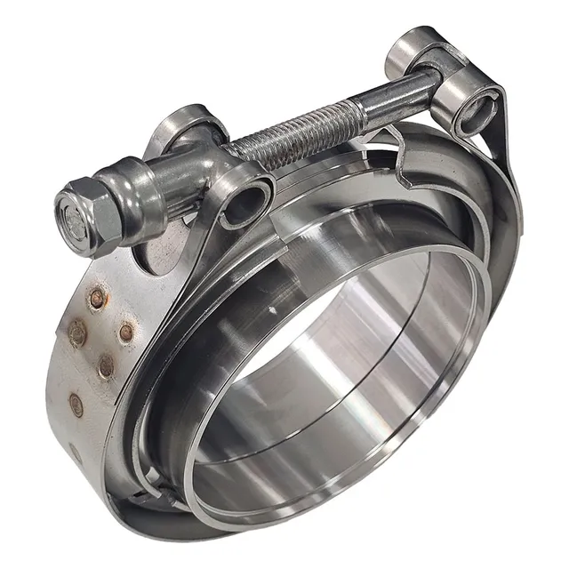 Kit Abraçadeira 3'' V-band + Par Flanges Macho E Fêmea Inox