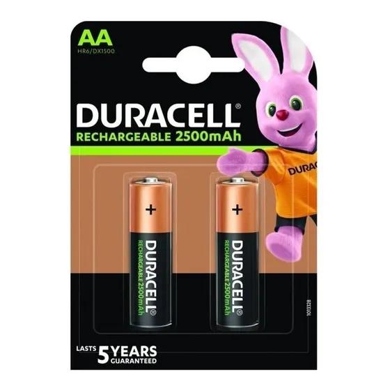 2 Pilas Recargables Aa Duracell 2500 Mah 1.2v