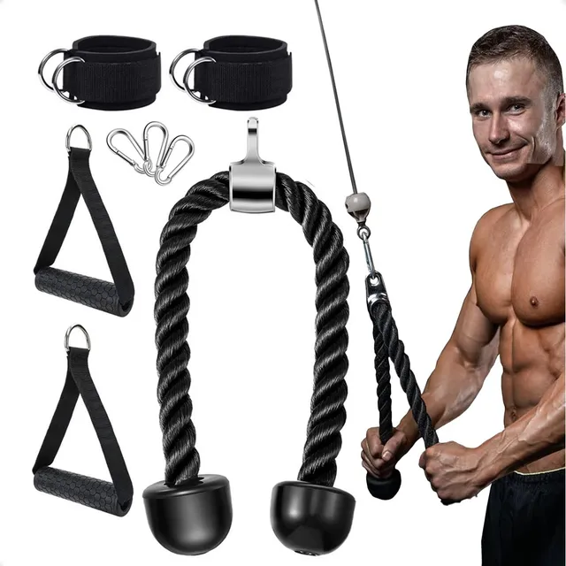 Set 8 Accesorios Para Gimnasio Polea Cuerdas Entrenamientos