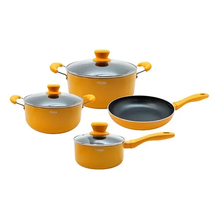 Set Olla Batería 7pc Titanium Keep Antiadherente Hogar Color Pumpkin