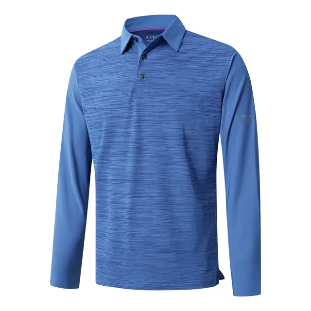 Polo Manga Larga Para Hombre Ajuste Seco Rendimiento Casual