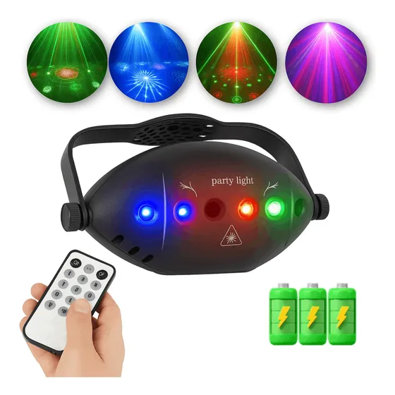 Projetor Laser Led Holográfico 6 Saídas Rgb Festa + Controle