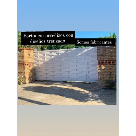 Portón Corredizo Con Diseños Trenzados Con Rueda Y Agarrader