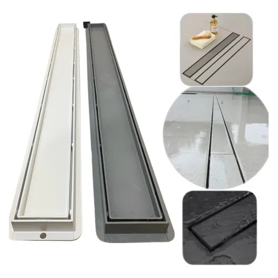 Ralo Banheiro Dami Linear Oculto Seca o Piso 6x70 Invisível Sifonado 70cm Cor Branco