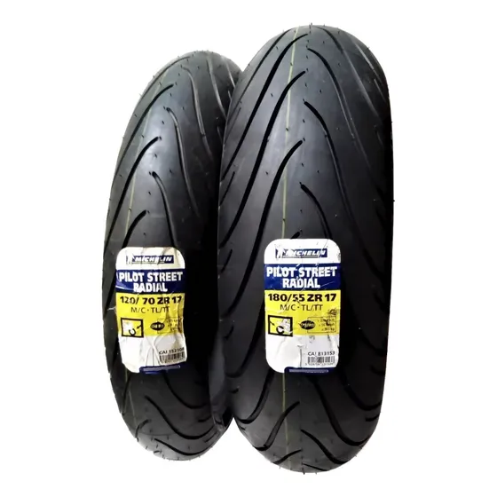 Rodas radiais Michelin 180/55zr-17 e 120/70zr-17 Pilot S.