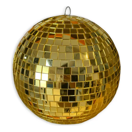 Globo Espelhado 40cm Dourado Com Corrente