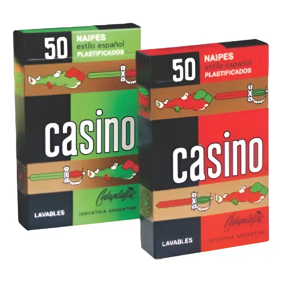 Cartas Naipes Casino X50 X 12 Un. (color Rojo / Verde)