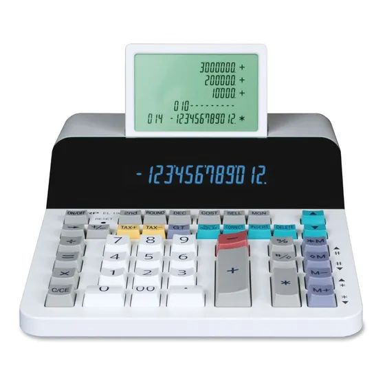 Calculadora De Impresión Sin Papel De 12 Dígitos El-1901 Color Blanco
