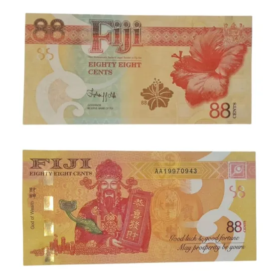 Billete Coleccionable Fiji 88 Cents  2022