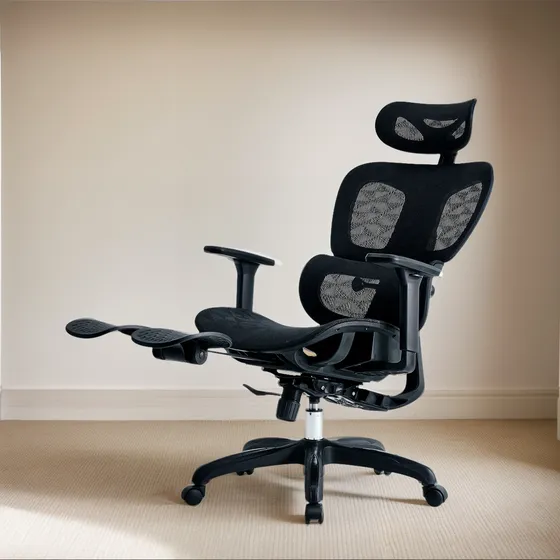 Silla Oficina Ergo Fluxpro Ec757 Malla + Nylon Hasta 136kg Color Negro