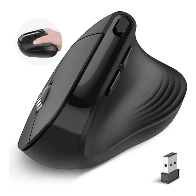 Ratón Vertical Inalámbrico Ergonómico 3 Dpi 2.4 Ghz Negro