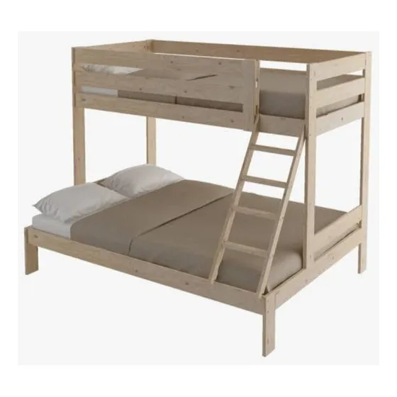Cama Litera Con Cama Matrimonial En Madera De Pino.cod.866