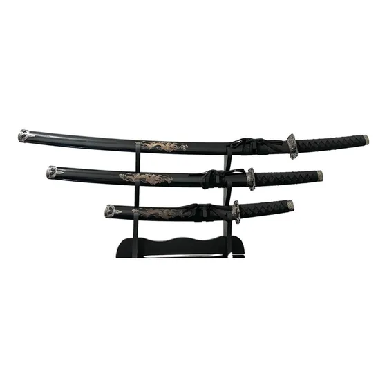 Set De Katanas Espadas Japonesas X3 Incluye Base