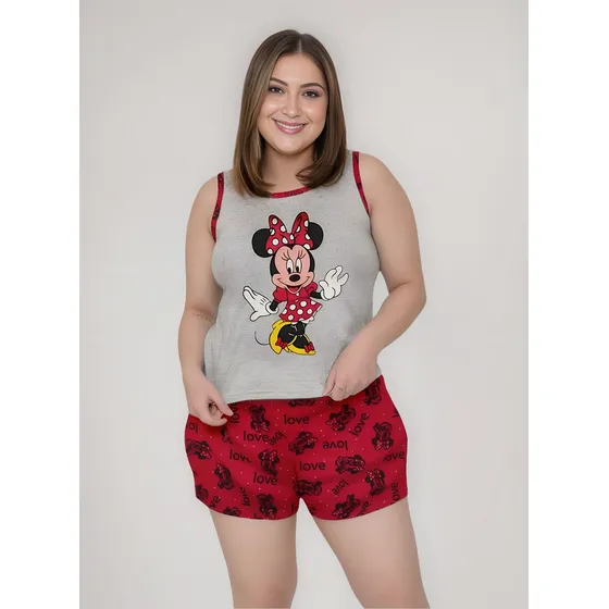 Baby Dool Plus Size Personagem Alça Regata Short Curto Verão