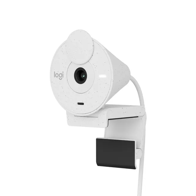 Cámara Web Logitech Brio 300 1080p, Usb-c, Micrófono, Blanco