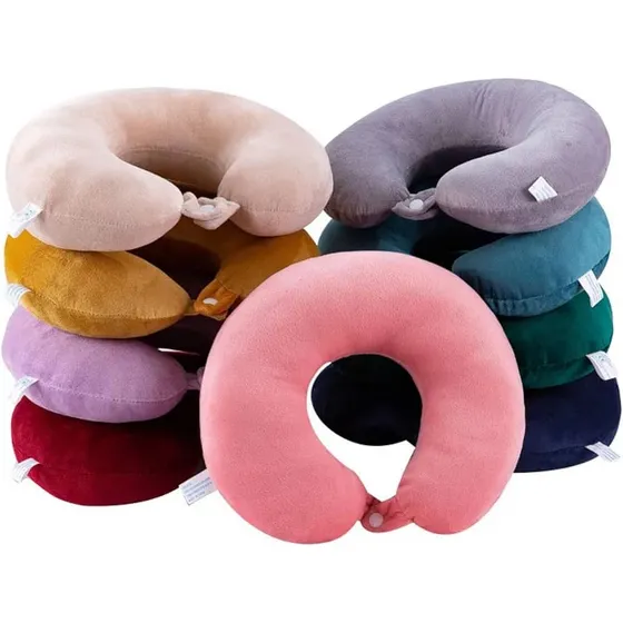 Almohada Cojin Cuello Cervical Viajera Antiestres Forma De