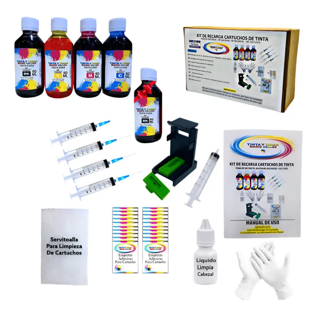 Kit Recarga De Tinta Para Cartucho Hp 667/664/662/122 60ml