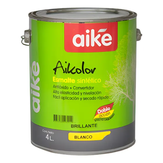 Aike Aikolor Sintético Esmalte Negro X 4lts