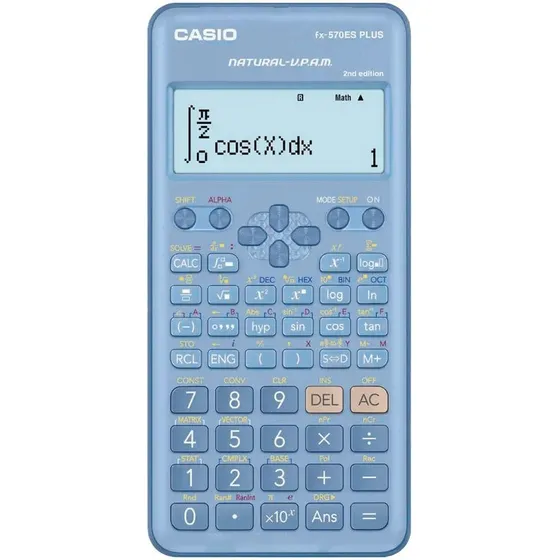 Calculadora Cientifica Casio FX-570ESPLUS-2B Plus Color Celeste