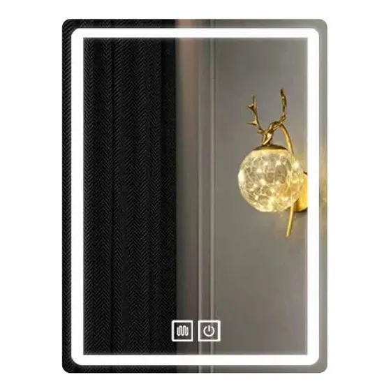 Espejo Rectangular 3 Tonos Táctil Luz Led +desempañador Acra