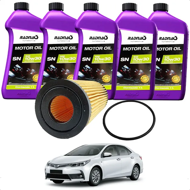 Kit Troca De Oleo Radnaq 10w30 Corolla 2011 2012 2013 14 15